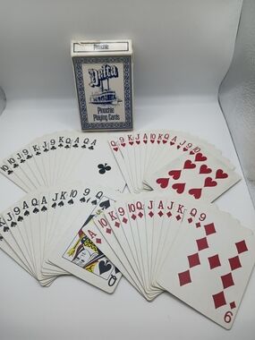 Vintage‎ Delta Pinochle Playing Cards - Blue-48 Card Deck/COMPLETE/Instruction